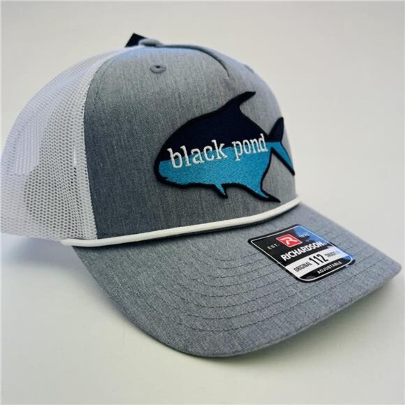 Retro Deep Sea Black Pond Pompano Fishing Patch Mesh Snapback Richardson 112 Hat main image 4